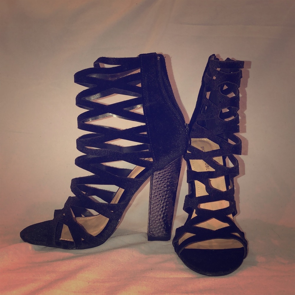 Black Strap Heels